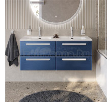 Тумба с раковиной Cezares Eco Cer-N 120 4 ящика, sapfiro, раковина Duet 120, двойная, ручки сатин
