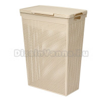 Корзина для белья Violet Лофт 231059 50 л, напольная, бежевая, прямоугольная, пластик