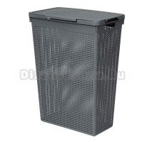 Корзина для белья Violet Лофт 231060 50 л, напольная, серая, прямоугольная, пластик