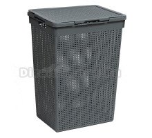Корзина для белья Violet Лофт 275087 60 л, напольная, серая, прямоугольная, пластик
