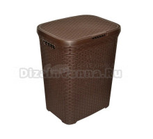 Корзина для белья Violet Ротанг 204856 40 л, напольная, коричневая, прямоугольная, пластик