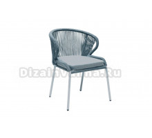 Садовый стул 4SiS Милан каркас светло-серый (RAL7035) муар, роуп бирюзовый, ткань светло-серая