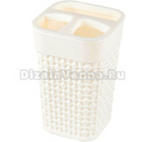 Стакан для зубных щеток Plast Team Oslo 225174 бежевый, пластиковый