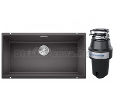 Комплект Мойка Blanco Subline 800-U, темная скала + Измельчитель KUCHENSTERN Muhle