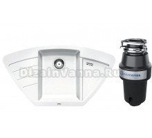 Комплект Мойка Blanco Zia 9 E, белая + Измельчитель KUCHENSTERN Muhle