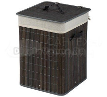 Корзина для белья Рыжий кот BLB-08-G 261093 61 л, напольная, серая, квадратная, бамбук, текстиль
