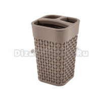 Стакан для зубных щеток Plast Team Oslo 270487 коричневый, пластиковый