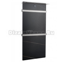 Полотенцесушитель электрический Wonzon & Woghand Stuttgart WW-A504-BR 80x45 см, подключение справа, черный мрамор, брашированный никель, с полкой