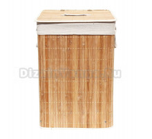 Корзина для белья Рыжий кот BLB-08-D 211971 61 л, напольная, квадратная, бамбук, лен
