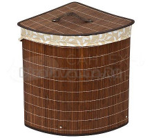 Корзина для белья Рыжий кот BLB-07-D 212027 48 л, напольная, угловая, бамбук, текстиль