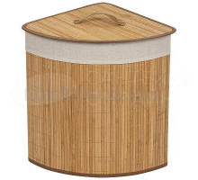 Корзина для белья Рыжий кот BLB-07-N 261096 48 л, напольная, угловая, бамбук, текстиль