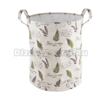 Корзина для белья Рыжий кот TLB-02 217315 54 л, напольная, белая, круглая, джут, текстиль