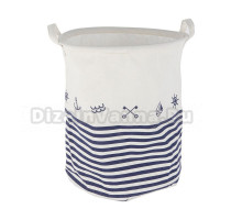 Корзина для белья Рыжий кот TLB-02 217314 напольная, белая, круглая, пластик, текстиль