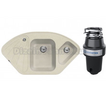 Комплект Мойка Lava A3.CRE, crema + Измельчитель KUCHENSTERN Muhle