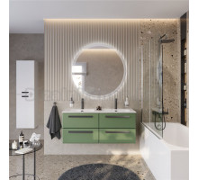 Мебель для ванной комнаты Cezares Eco Cer-N 120 4 ящика, фисташковый софт, раковина Eco 120, двойная, ручки матовые черные