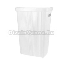 Корзина для белья Econova Velvet 273154 45 л, напольная, белая, прямоугольная, пластик