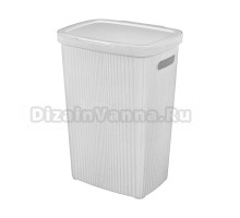 Корзина для белья Econova Velvet 234982 60 л, напольная, серая, прямоугольная, пластик