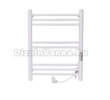 Полотенцесушитель электрический Tera Богема 400х600 60x45 см, подключение справа, матовый белый RAL9016, лесенка, из стали