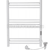 Полотенцесушитель электрический Tera Богема 500х800 80x55 см, подключение справа, матовый белый RAL9016, лесенка, из стали