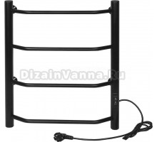 Полотенцесушитель электрический Tera Виктория 400х600 60x45 см, подключение справа, матовый черный RAL9005, лесенка, из стали