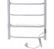 Полотенцесушитель электрический Tera Виктория 500х600 60x55 см, подключение справа, матовый белый RAL9016, лесенка, из стали