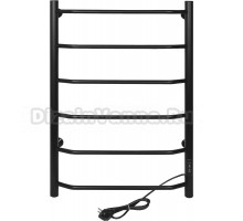 Полотенцесушитель электрический Tera Виктория 500х800 80x55 см, подключение справа, матовый черный RAL9005, лесенка, из стали