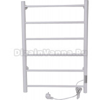 Полотенцесушитель электрический Tera Классика 500х800 80x55 см, подключение справа, матовый белый RAL9016, лесенка, из стали