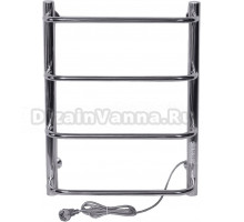 Полотенцесушитель электрический Tera Мост 400х600 60x45 см, подключение справа, полированный хром, лесенка