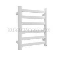 Полотенцесушитель электрический Fixsen Basic FX-7400W 60x50 см, подключение справа, матовый белый, лесенка, алюминиевый