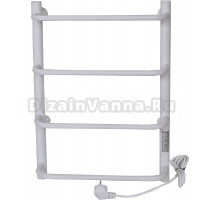 Полотенцесушитель электрический Tera Мост 400х600 60x45 см, подключение справа, матовый белый RAL9016, лесенка, из стали
