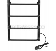 Полотенцесушитель электрический Tera Мост 400х600 60x45 см, подключение справа, матовый черный RAL9005, лесенка, из стали