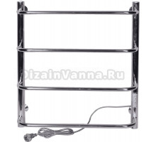 Полотенцесушитель электрический Tera Мост 500х600 60x55 см, подключение справа, полированный хром, лесенка