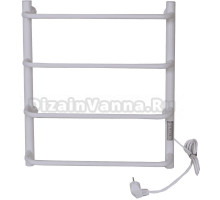 Полотенцесушитель электрический Tera Мост 500х600 60x55 см, подключение справа, матовый белый RAL9016, лесенка, из стали