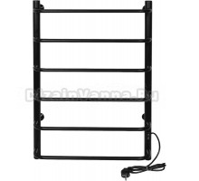 Полотенцесушитель электрический Tera Мост 500х800 80x55 см, подключение справа, матовый черный RAL9005, лесенка, из стали