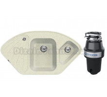 Комплект Мойка Lava A3.VNL, vanilla + Измельчитель KUCHENSTERN Muhle