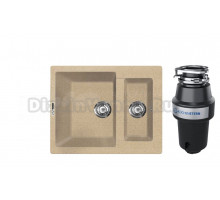 Комплект Мойка Lava D1.DUN, dune + Измельчитель KUCHENSTERN Muhle