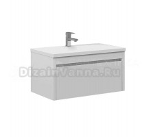 Тумба с раковиной Belux Мадрид 80 подвесная, белая глянцевая