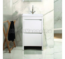 Тумба с раковиной Belux Мадрид 50 напольная, белая глянцевая