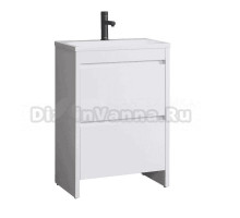 Тумба с раковиной Belux Мадрид 60 напольная, белая глянцевая