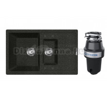 Комплект Мойка Lava D4.BAS, basalt + Измельчитель KUCHENSTERN Muhle