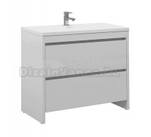 Тумба с раковиной Belux Мадрид 100 напольная, белая глянцевая