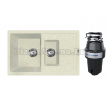 Комплект Мойка Lava D4.VNL, vanilla + Измельчитель KUCHENSTERN Muhle