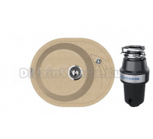 Комплект Мойка Lava E1.DUN, dune + Измельчитель KUCHENSTERN Muhle