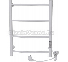 Полотенцесушитель электрический Tera Ребро 400х600 60x45 см, подключение справа, матовый белый RAL9016, лесенка, из стали
