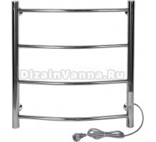 Полотенцесушитель электрический Tera Ребро 500х600 60x55 см, подключение справа, полированный хром, лесенка