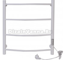 Полотенцесушитель электрический Tera Ребро 500х600 60x55 см, подключение справа, матовый белый RAL9016, лесенка, из стали