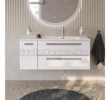 Тумба под раковину без столешницы Cezares Eco Cer-N 120 R 2 ящика, 1 дверца, bianco lucido, ручки серые