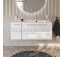 Тумба под раковину без столешницы Cezares Eco Cer-N 120 R 2 ящика, 1 дверца, bianco lucido, ручки сатин