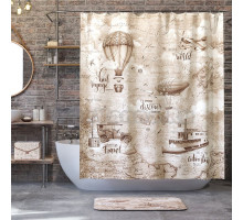 Штора для ванной Valiant Travelling Retro 180x180 см