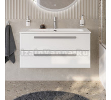 Тумба под раковину без столешницы Cezares Eco Cer-N 100 bianco lucido, ручки серые